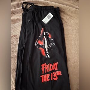 Friday the 13th pajama pants size XL.  Get them for Halloween!!